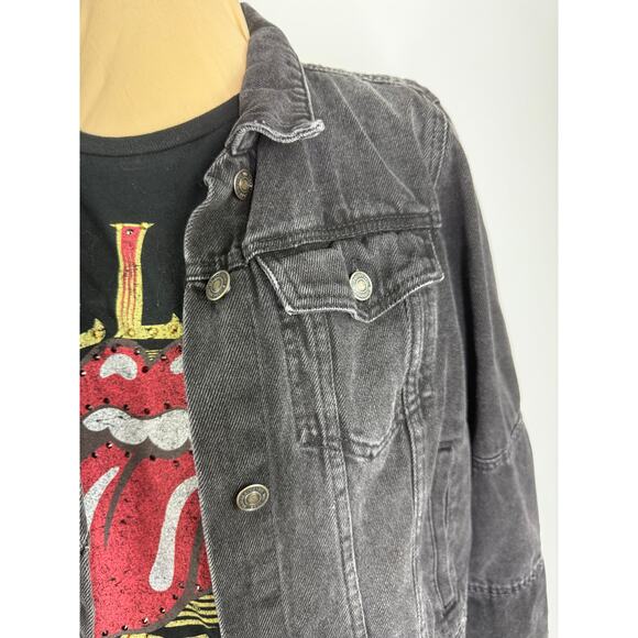 Vintage Free People black denim jacket ,  size M - Picture 3 of 10